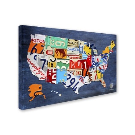 Trademark Fine Art Design Turnpike 'USA Map' Canvas Art, 16x24 ALI1252-C1624GG